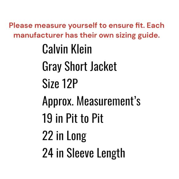 Calvin Klein Women's Jacket Size 12P Grey Modern Two Button Short Pockets - Picture 7 of 10